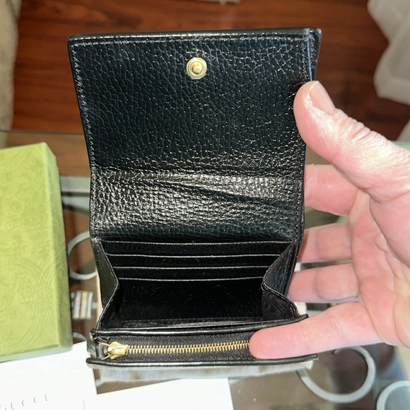 Gucci Marmont Bicolor Medium Compact wallet Supreme Canvas 🌟 Full Set 🌟 - Picture 10 of 14